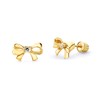 14k Yellow Gold Bowtie Stud Earrings with Screw Back