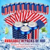 100 Pack American Flag Beer Can Cooler Sleeves 4th of