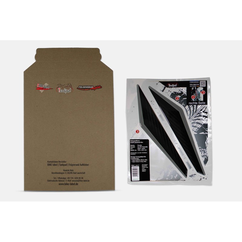 Tankpad Decor Compatible with Honda 750 Transalp Black Grey X550902VA