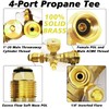 Propane Brass 4 Port Tee Kit Propane Brass Tee Adapter