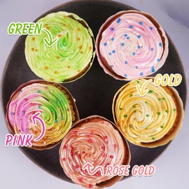 Edible Glitter for Cocktails, 6 Colors Set, Luster Dust for Cake Decorating, Drinks, Cupcake, Macaron, Donut, 5g/Bottle