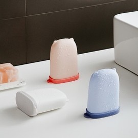 Portable Lid Soap Case Soap Box Swimming Pool Gym Camping travel white 4ea