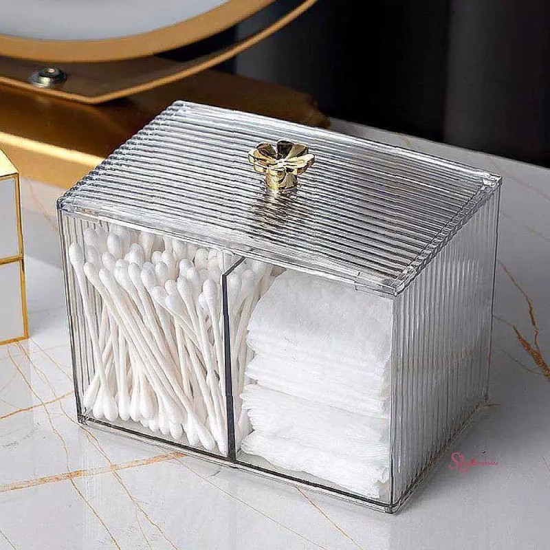 투명메이크업박스 화장솜케이스 면봉케이스 투명화장품정리cde609 Transparent Makeup Box Cotton Pad Case