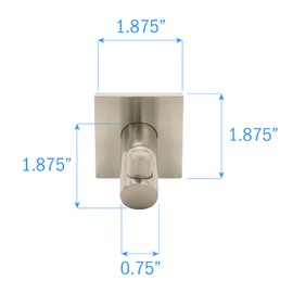 Nuk3y Senna Modern Square Robe Hook (Robe Hook, Satin Nickel)