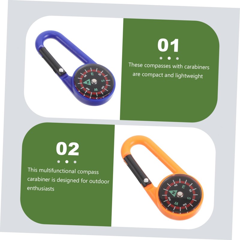 Outanaya Lightweight Carabiner Compass Buckle Mini Outdoor Compass for Hiking