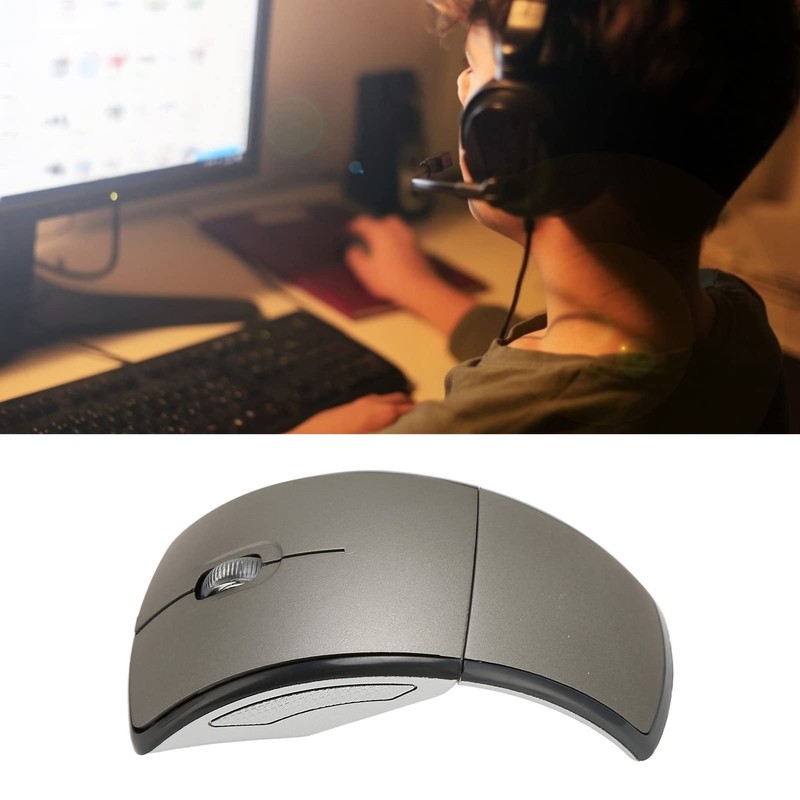Dpofirs Foldable Wireless Mouse, Portable 2.4G Mouse with USB Receiver