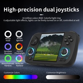 RG CubeXX Retro Handheld Gaming Console with 3.95-inch IPS Screen RGB Lighting 64G TF Card Linux System and 3800mAh Battery Supports 5G WiFi Bluetooth 4.2 Black