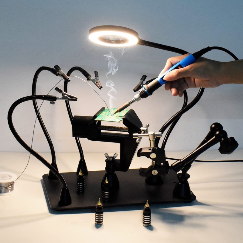 Magnetic Helping Hands Soldering Third Hand, PCB Circuit Board Holder