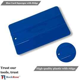 RockRose Blue Card with Ridge Squeegee - 5" inch Precision Window Tinting Tool for Auto Glass, Vinyl Wraps, and Paint Applications