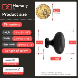 Cabinet Knobs Black Dresser Knobs 6 Pack Matte Black Aluminum Closet Door knob,for Vanity and Drawer,Kitchen Door Handles