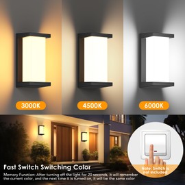 OTeedo 2Packs 24W Modern Porch Lights Outdoor Wall Light,3 Color LED Exterior Lighting Fixtures,Outdoor Waterproof Wall Sconce for House Patio Exterior Wall Mount Front Back Porch Lights Outside