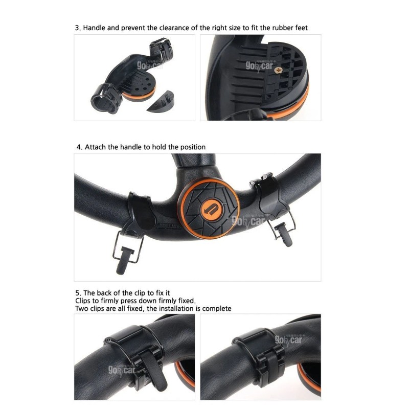 EasyTurn Plus Orange Steering Wheel Knob Easy Turn PVC Rubber