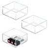 iDesign Plastic Makeup Cube Bin for Bathroom-Set of 3-Clear in