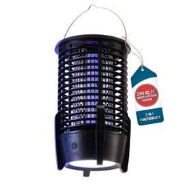 Flowtron Rechargeable Bug Zapper Lamp | 2-in-1 3600mAh Battery Powered LED Light & Insect Killer with USB-C Charging | 2150 Sq Ft Indoor Outdoor Coverage Mosquito Trap for Patio, Camping, Yard, Home