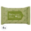 Tony Moly The Moist Green Tea No-Wash Cleansing Tissue, 20 sheets, 4 pcs / 토니모리 더촉촉 그린티 노워시 클렌징 티슈, 20매입, 4개