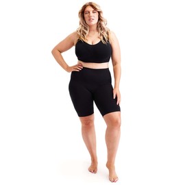 All Woman Plus Size Long Leg Anti Chafing Knickers (Single Pair) (30-36, Black)