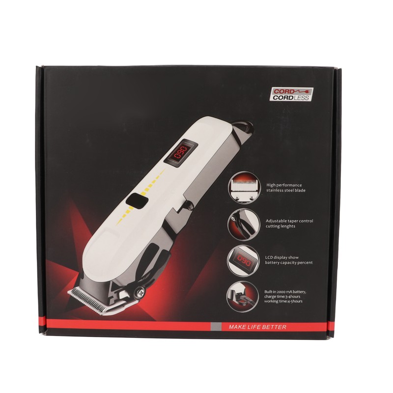 Electric Hair Clipper Low Noise LCD Display Ergonomic with Limiter