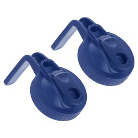 sourcing map 2Pcs Mason Jar Pour Spout Lid, Mason Jar Lids Wide Mouth Airtight Flip Cap Lids with Handle for Drinking Salad Dressing and Food Storing, Blue