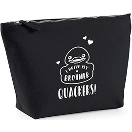 Hippowarehouse I Drive My Brother Quackers! printed make up cosmetic wash bag 18x19x9cm