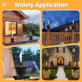 FALBAWR Outdoor Torch for 4x4 Fence Posts,4Pack Citronella Post Cap Torch, 14.5 oz Waterproof Metal Citronella Torch, Perfect for Garden, Patio, and Porch Decor