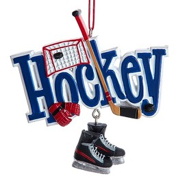 Hockey Christmas Ornament 3.75 Inch