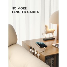 Magnetic Cable Clips [1s Lock] Adhesive Cord Holder Organizer for Nightstand, 6Pack Desk Cable Management Clips, Phone Charger Wire Cord Organizer Keeper for Nightstand Wall Car Office