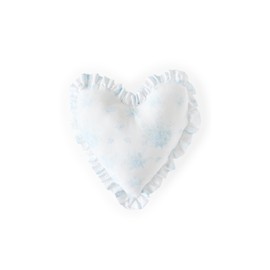 LOVESHACKFANCY Women's Heart Ruffle Pillow, Bluebell, One Size