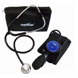 KIT MedStar Kit Baumanómetro y Estetoscopio de Lujo 1 Campana (Negro)