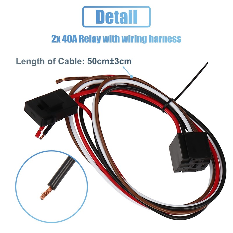 X AUTOHAUX Dual Electric Fan Relay Kit with Thermostatic Sensor