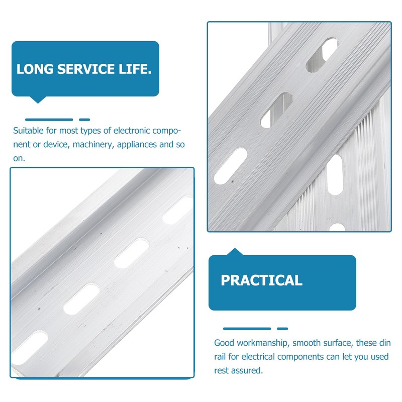 ULTECHNOVO 3pcs DIN Rail Slotted C45 Rail Steel Zinc Plated