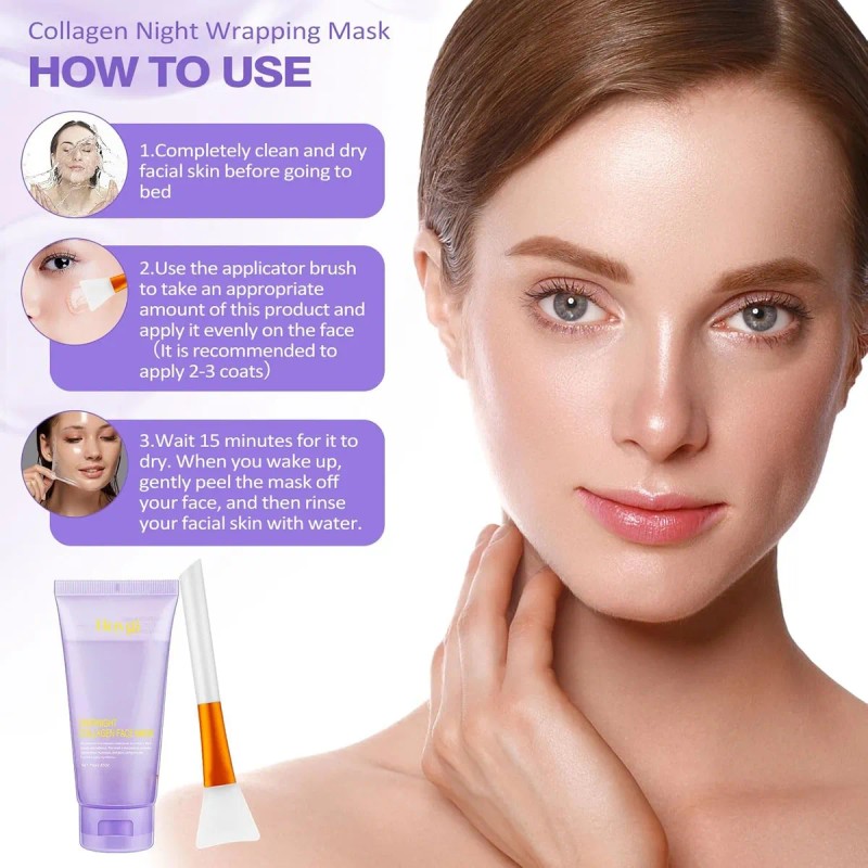 Mascarilla De Colágeno De Noche Con Cepillo - Mascarilla Fac