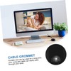 FELTECHELECTR 2 PCS Computer Desk Cable Hole Covers Brushed Texture