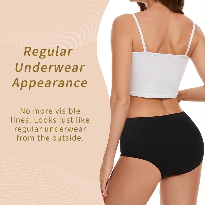 ShieldEase Washable Incontinence Underwear for Women - Cotton Leakproof Briefs,