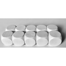 Blank XL Wooden Dice for Board Games, Extra Large (Edge Length 20 x 20 x 20 mm), White. For Seniors, Children and XL Games! Made in Germany. (10 Dices)