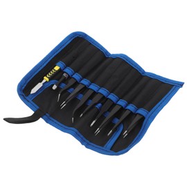WOONEKY 10pcs Professional Static Stainless Steel Tweezers Set Precision Tool Kit for Jewelry Phone Repair Electronics Includes Curved Pointed Flat Tips