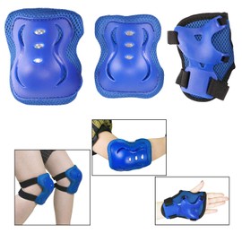 Kids/Youth Knee Pad Elbow Pads Guards Protective Gear Set for Roller Skates Cycling BMX Bike Skateboard Inline Skatings Scooter Riding Sports (BLUE, Medium(9-15 years))