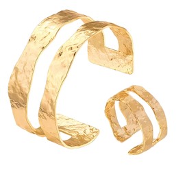 YSFVNP 2 Pcs Gold Bangle, Bangles, for Womens Gold Bangles Stackable Glossy Plated Layered Thin Charm for Wedding Party Costume Jewellery Accessories