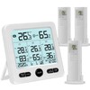 Indoor Outdoor Digital Thermometer Hygrometer with 3 Wireless Sensors, Temperature