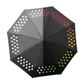Suck UK | Color Changing Compact Umbrella | Changes Color When Wet | Changes Back to White When Dry | Lightweight Folding Umbrella | Small Backpack Essentials
