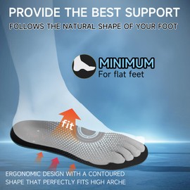 Shock Absorption Minimum Arch Support Insoles Men Women, Breathable and Lightweight, Shock-Absorbent Cushioning, Long-Day Comfort (EU36/UK-L3.5/US-L5)