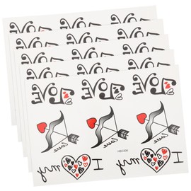 Mikinona Heart Couples Temporary 5 Sheets Valentine Temporary Tattoo Stickers for Body Art
