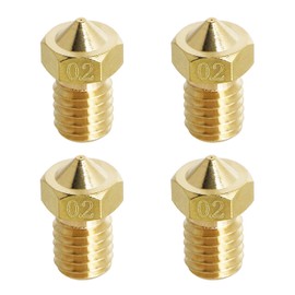 Aopin M6 1.75mm Extruder Nozzle 3D Printer 0.2mm / 0.008" Brass 3D Printer Extruder Nozzle 4 Pcs
