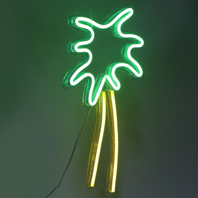 LED Neon Sign Light Coconut Tree Shape Wall Hanging USB
