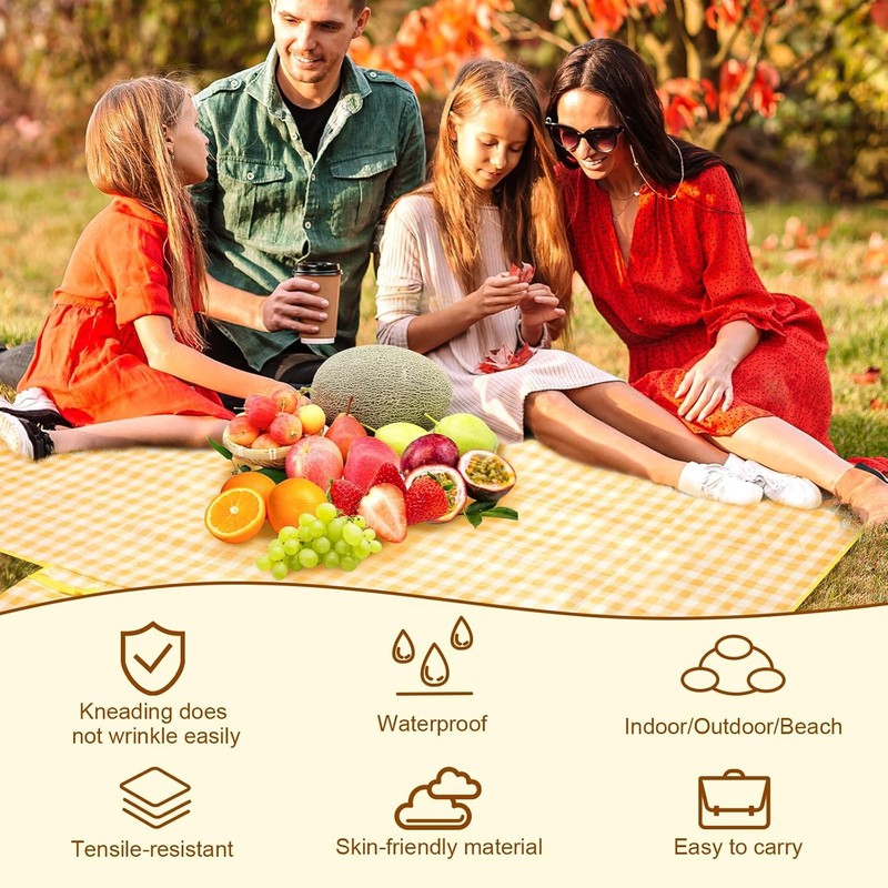 Outdoor Picnic Blankets,80" x80" Foldable Lightweight Waterproof Sand Mat,Beach Blanket