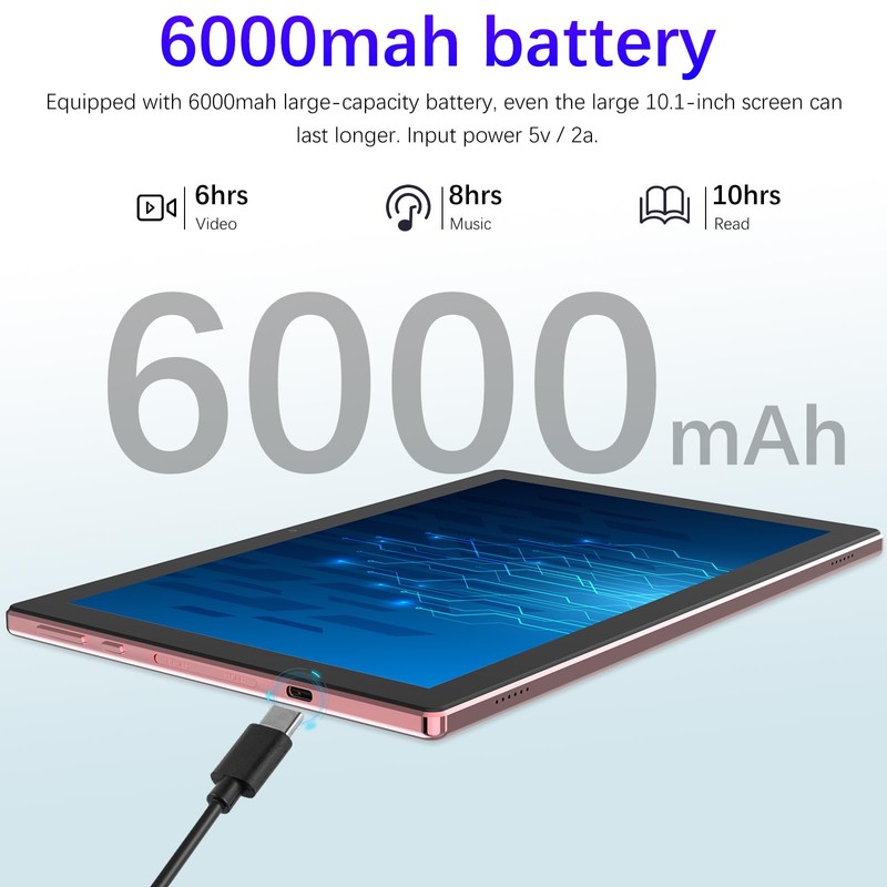 Tablet Android 15, 10 inch 2 in 1 Tablets with