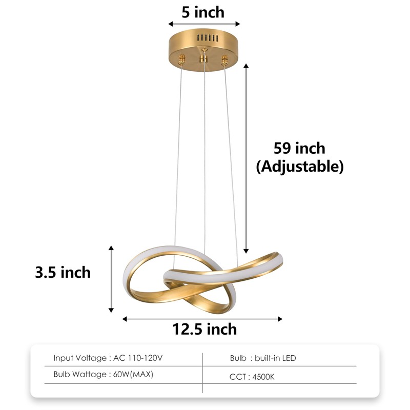 Mccokaige Modern LED Chandelier Contemporary Pendant Lighting Ring Light Fixture