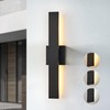 JOKAONOTL Upgraded 23.6in Black Long Modern LED Outdoor Wall Lights