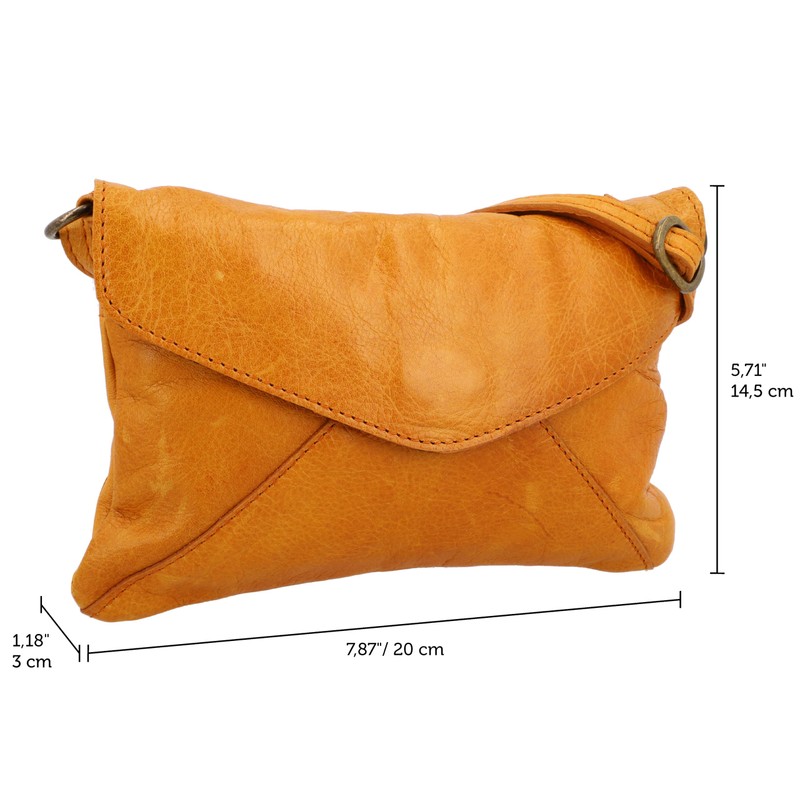 Gusti Umhängetasche Leder - Karisma Damen Handtasche Ledertasche Vintage Braun