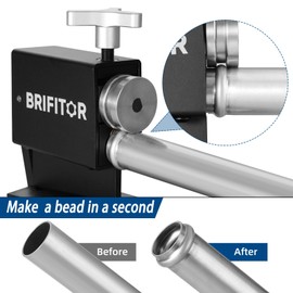 ‎BRIFITOR Tubing Bead Roller Tool, Heavy Duty Aluminum Pipe Bead Roller For Intercooler & Intake Piping in 5/8'' and Larger O.D. With Red 6AN Fittings Wrench