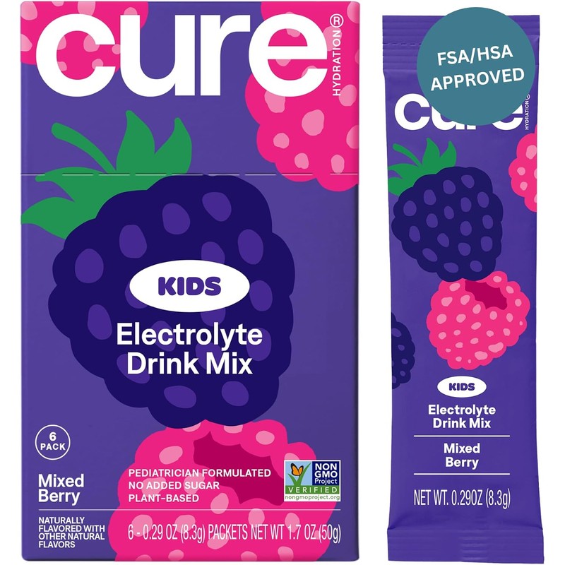 Cure Hydration- Mezcla de bebidas electrolíticas para niños Rehidratación formulada